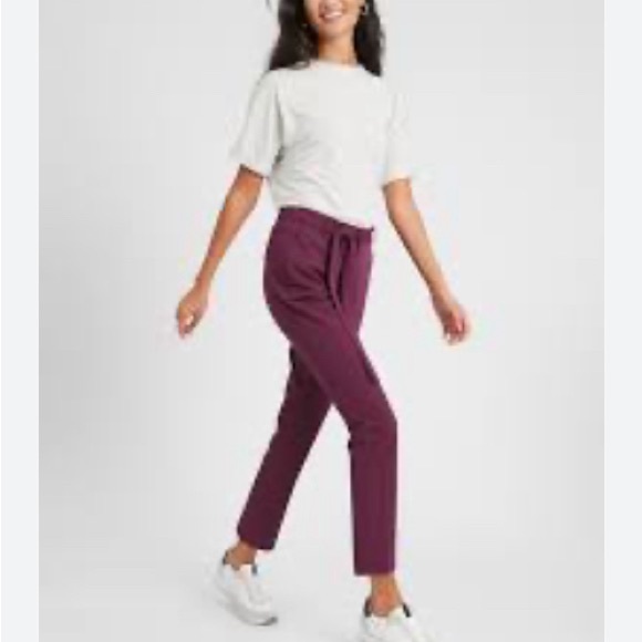 Sz 14-Worn twice! Avery Tie-waist Tailored Ankle Pant in Beet Root. - Picture 2 of 8